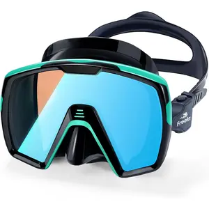 Tempered Glass Diving Mask for Adults, Anti-Fog Waterproof Goggles with Nose Cover for Scuba Diving & Snorkeling, 180° Panoramic Underwater Viewer with UV Protection, Anti-Fog Waterproof Uv Protection Diving Masks, Underwater Viewer Diving Masks
