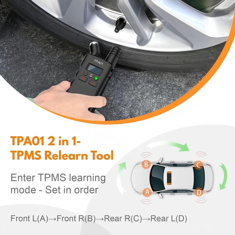 SUNDAY MIRTH [Limited Time Event]TPMS Relearn Tool Digital Tire Pressure Gauge TPA01 Plus 2 in 1 Tire Monitor System Activation Tool for GM Buick/Chevy/Cadillac,TPMS Sensor Reset Tool
