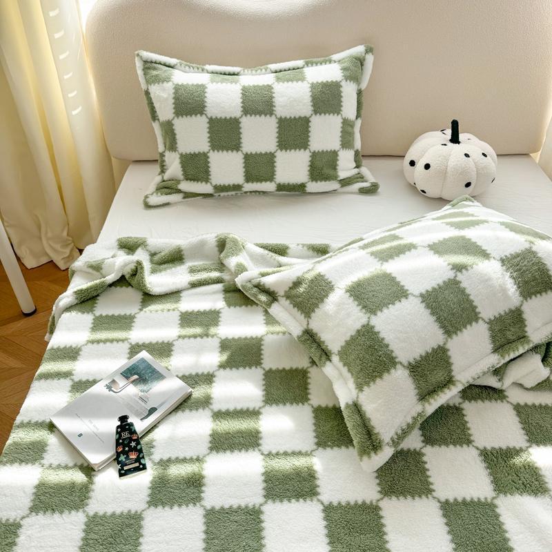 Checkerboard Pattern Blanket, 1 Count Soft Comfortable Warm Throw, Air-conditioned Room Blanket, Warm Nap Blanket for Home & Office, Soft Comfy Blanket, Plaid Pattern Blanket