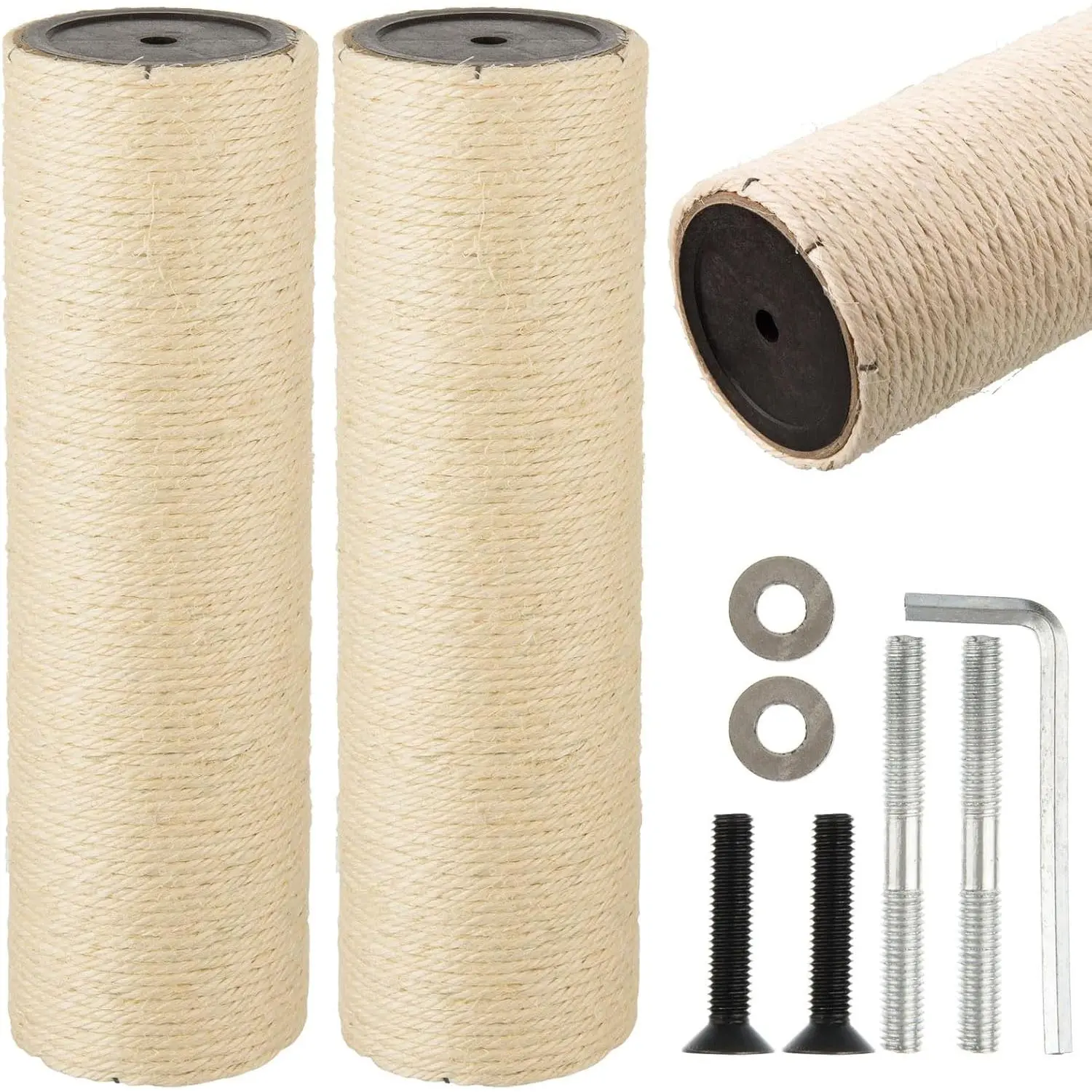 2 Root     11.81x3.54  Tree Scratch    Sisal Pole  Scratch  Refill Pole Part with M8 Screws for Kitten Tree Tower  Furniture Accessories