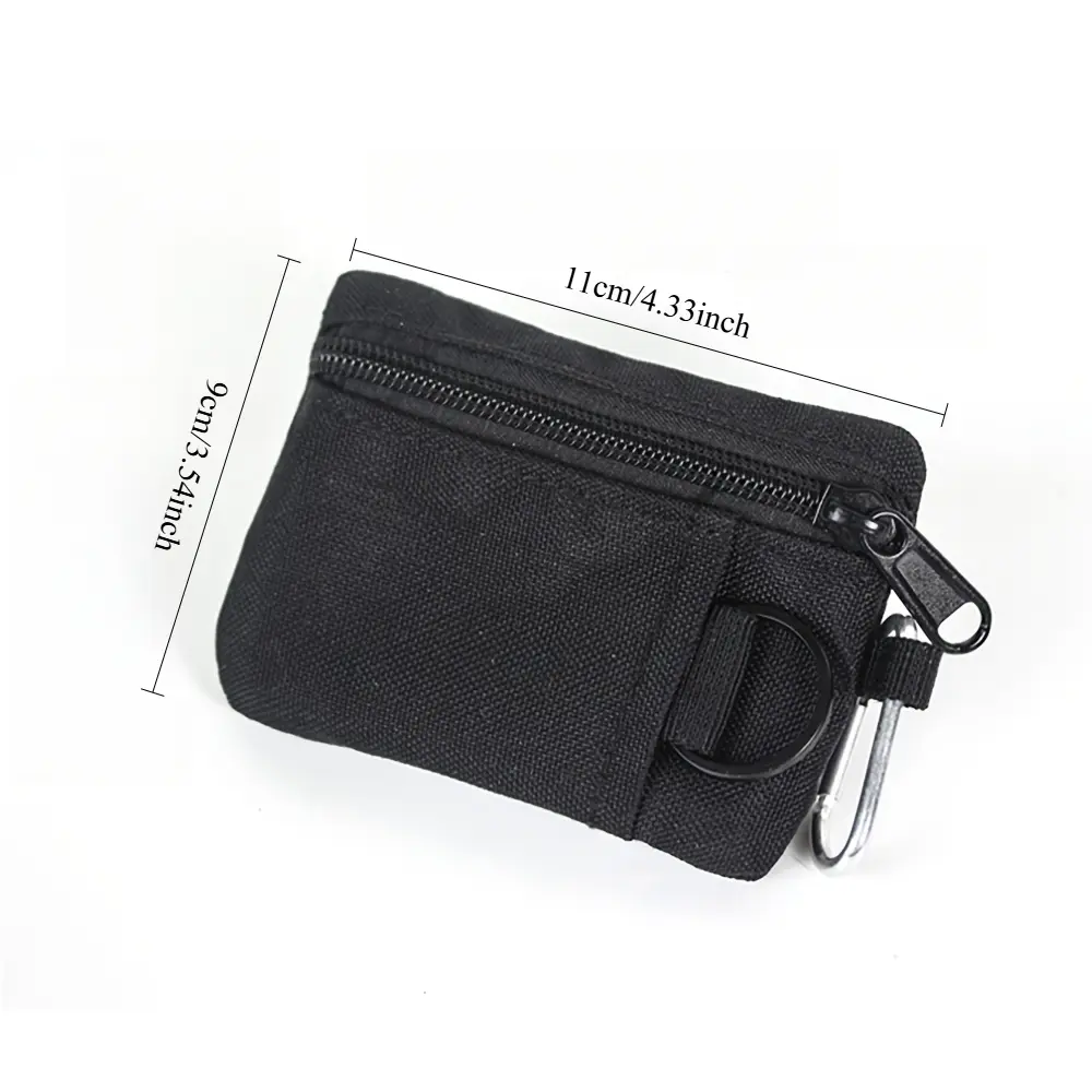 Mini Coin Purse with Zipper Keychain Pouch, Canvas Sports Storage Bag for Travel, Walking, Running, Holds Keys, Coins, ID, Driving License