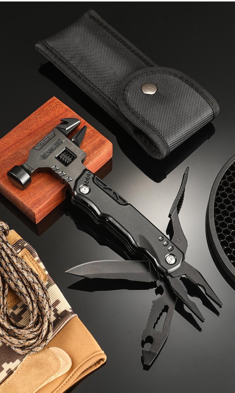 Outdoor multifunctional portable tool, 16 multi-purpose combinations, foldable for easy storage, emergency tool