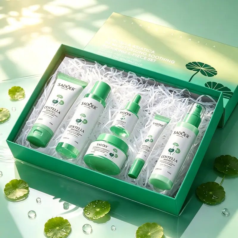 6Pcs Centella Asiatica Cica B5 Moisturizing Repair Skincare Set, Hydrating Soothing Facial Kit, Ideal Gift For Women