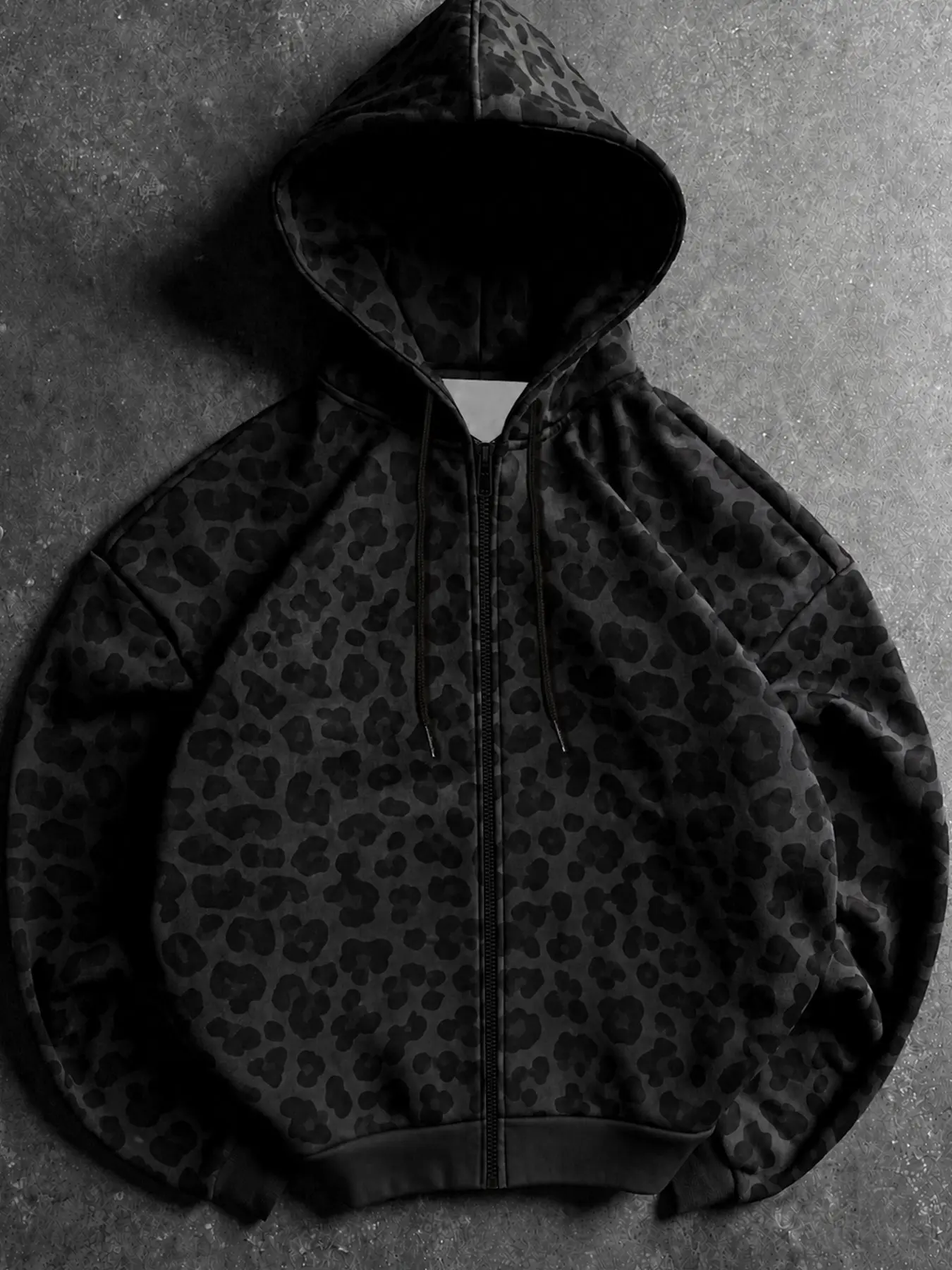 Leopard Print Long Sleeve Zip-Up Hoodie for Men, Casual Streetwear, Perfect for Outdoor, Parties, Holidays, Daily Wear