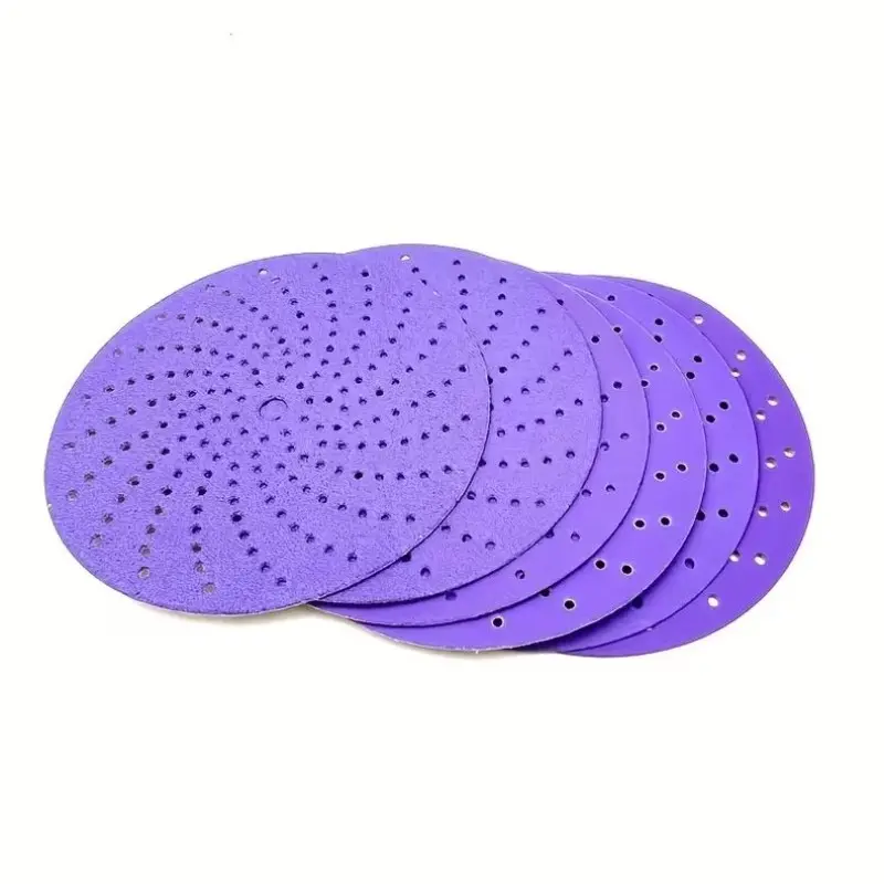 30-Piece 6-Inch Rotary Sandpaper Set, 6 Grits (80/120/180/240/320/400), Ceramic Coated, Durable, for Wood Polishing and Trimming