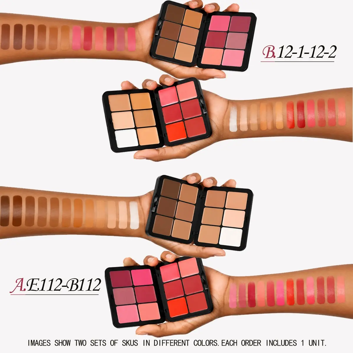 12 Color Cream Concealer & Blush Palette Set, 2 Boxes Cosmetics Makeup Palette, Long-lasting Natural Flawless Concealer and Soft Glow Blush, Professional Makeup Set for Women & Girls