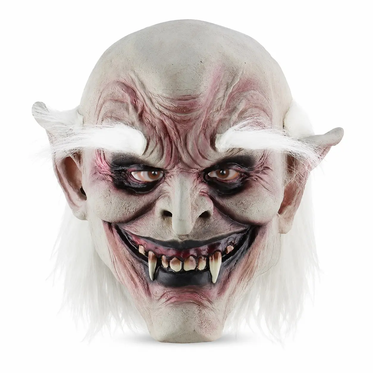 Halloween Horror Monster Mask, Realistic Eyebrows Old Devil Latex Full Head Mask, Perfect for Haunted House Escape Room Party Props