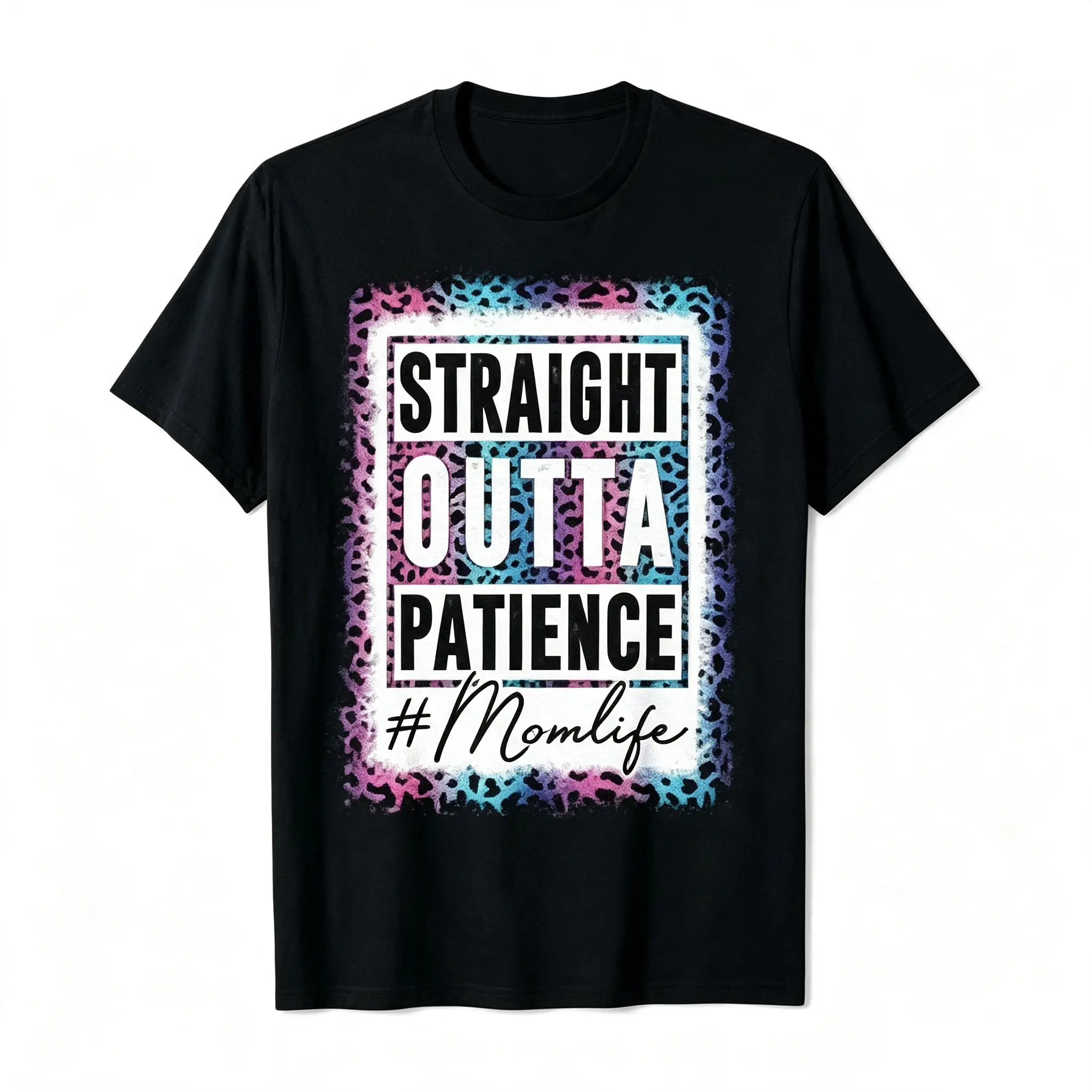 cotton Sassy Mom Shirt Straight Outta Patience Leopard Mom Life T-Shirt Streetwear Tshirt