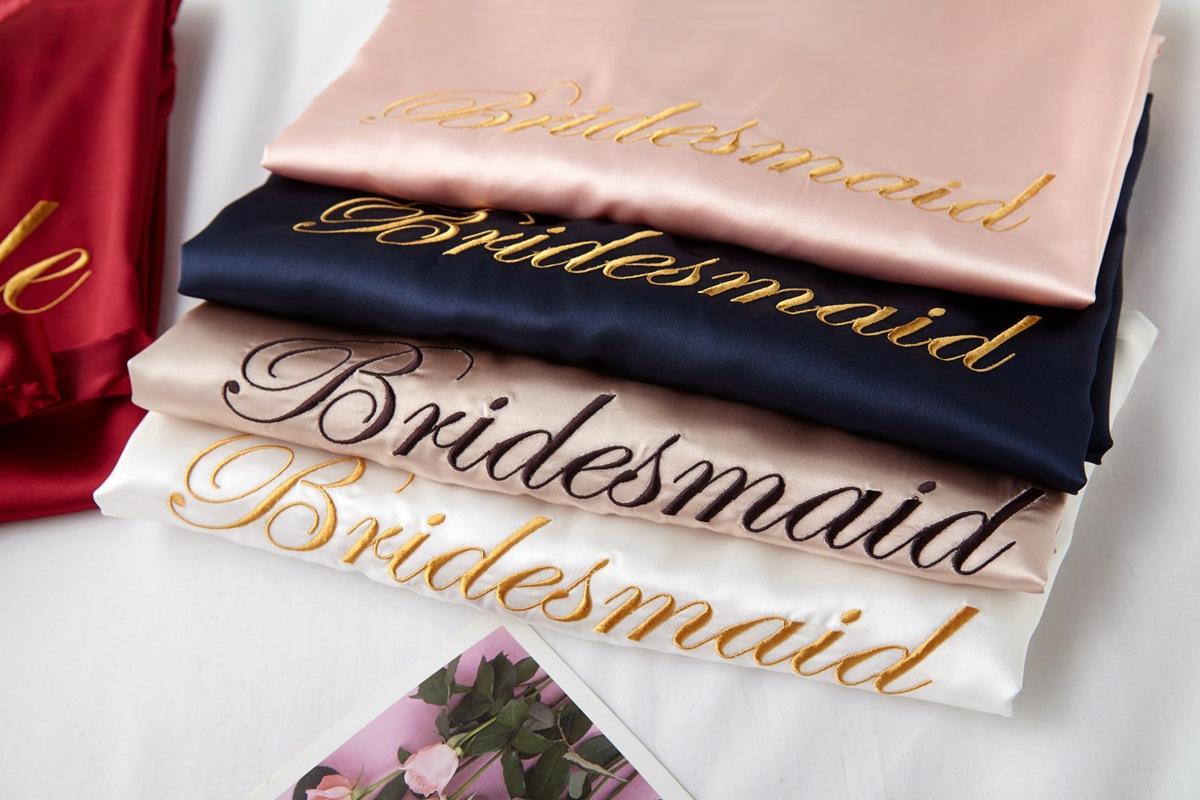 Wedding Bride Bridesmaid Robe Dressing Gown Sexy Women Bathrobe Nightgown Short Sleepwear Casual Flower Kimono Geisha M L XL