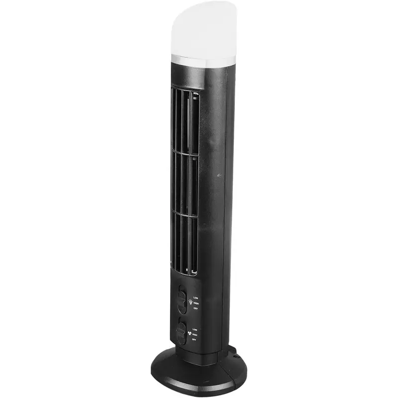 Bladeless Tower Fan with LED Light – Portable, Safe for Kids/Pets, Energy-Saving, USB-Powered Desk Fan for Home, Office, RV – Lightweight & Easy Clean