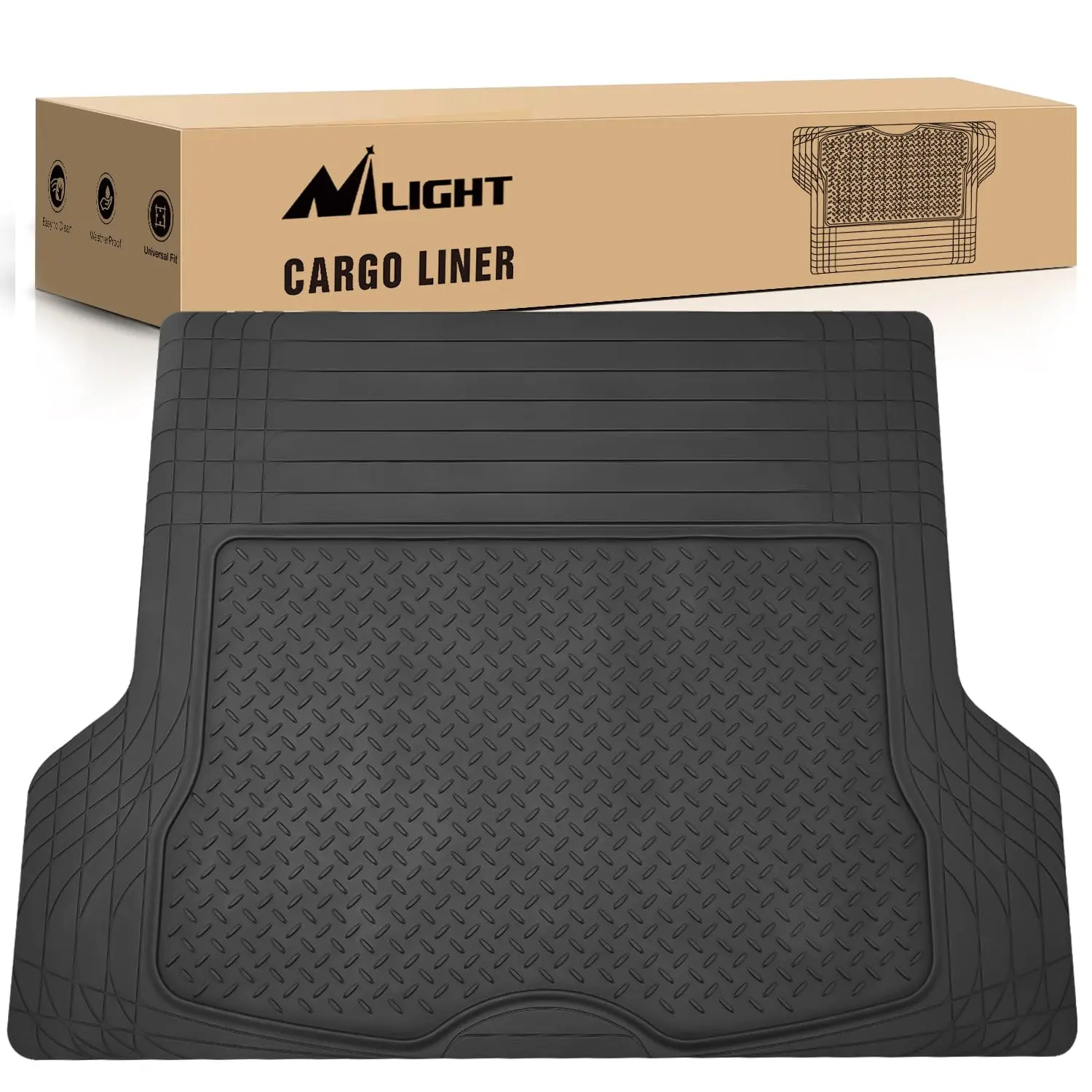 Nilight Synthetic Heavy-Duty Off-Road Floor Mat - 56x43 inch Trimmable Auto Accessories Interior, Universal Trim-to-Fit for Most Vehicles