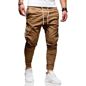 - Cotton Cargo Pants for Hiking and Outdoor Recreation, Drawstring Sweatpants in Twill Jogging