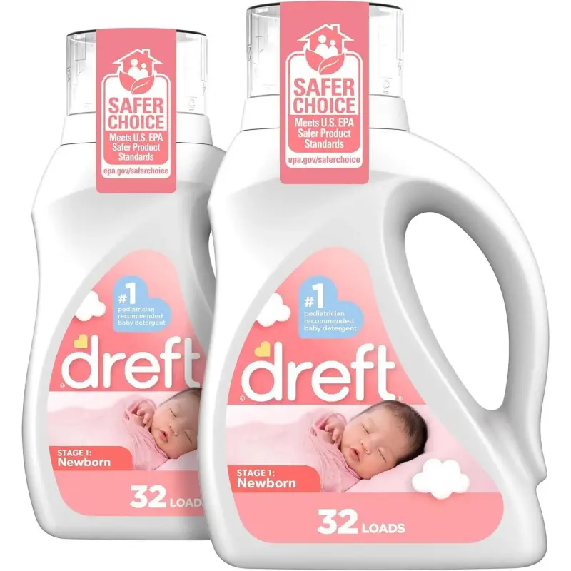 Newborn Baby Liquid Laundry Detergent, Gentle on Sensitive Skin, HE , 2 pack, 32 loads each