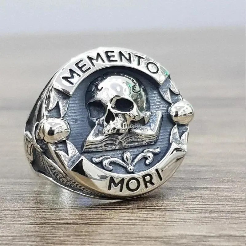 Goth Vintage Ethnic Letter Skull Ring - Men's Jewelry, Punk Fashion Engagement Ring, Wholesale Costume Accessory Decoration
