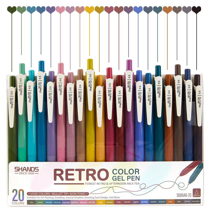 Retractable Gel Ink Pens,0.5mm Extra Fine Point Tip,Journaling Smooth Writing Note Taking Coloring No Bleed & Smear Smudge, Smudge Free for Drawing, Writing,Planner at School