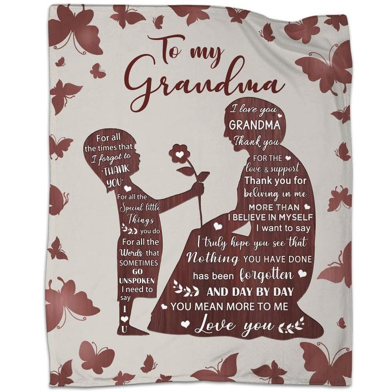 Grandma Blanket Gifts for Grandma Mother's Day Birthday Gifts from Grandchildren,Best Grandma Gifts Ideas,to My Grandma Gifts Blanket from Granddaughter