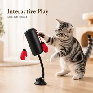 Cats Punching Glove Toy, Interactive Training for Cats, Suction Base, Stress Relief, Energy Burner, Home Desktop Floor Play