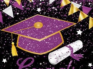 73 x 36 Inch Congrats Grad Class of 2026 Sign Banner Door Cover, Graduation Party Decorations, Large Front Door Porch Sign Backdrop for Wall Indoor Outdoor Photo Booth Props Party Supplies (Purple)
