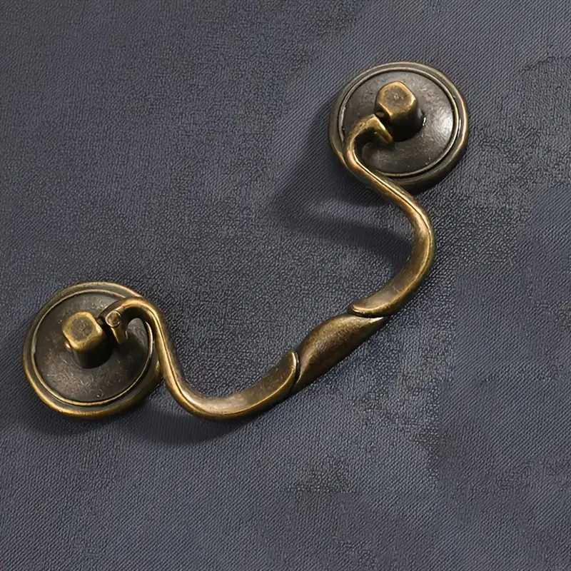 1 set of vintage bronze handles, perfect for wardrobes, cabinets or drawer doors. Retro handle alloy knob, suitable for furniture, including drawer handle with ring and falling swing handle.