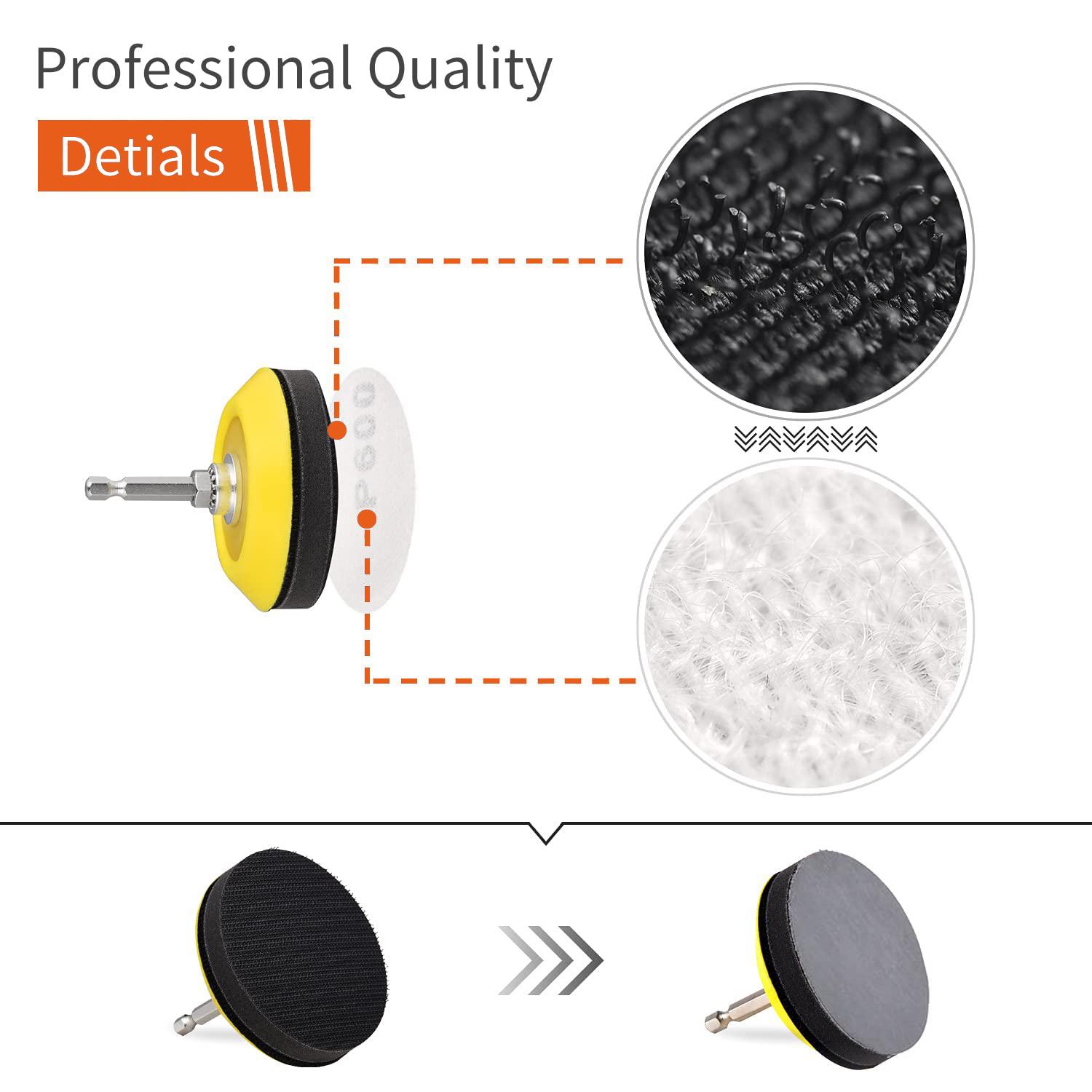 2/3 Inch Versatile Sanding Discs Pad Pack, Sanding Pads with 1/8" & 1/4" Shank Backer Plate, Abrasive & Finishing Products for Drill Sanding Grinding Rotary Tools, Power Tools