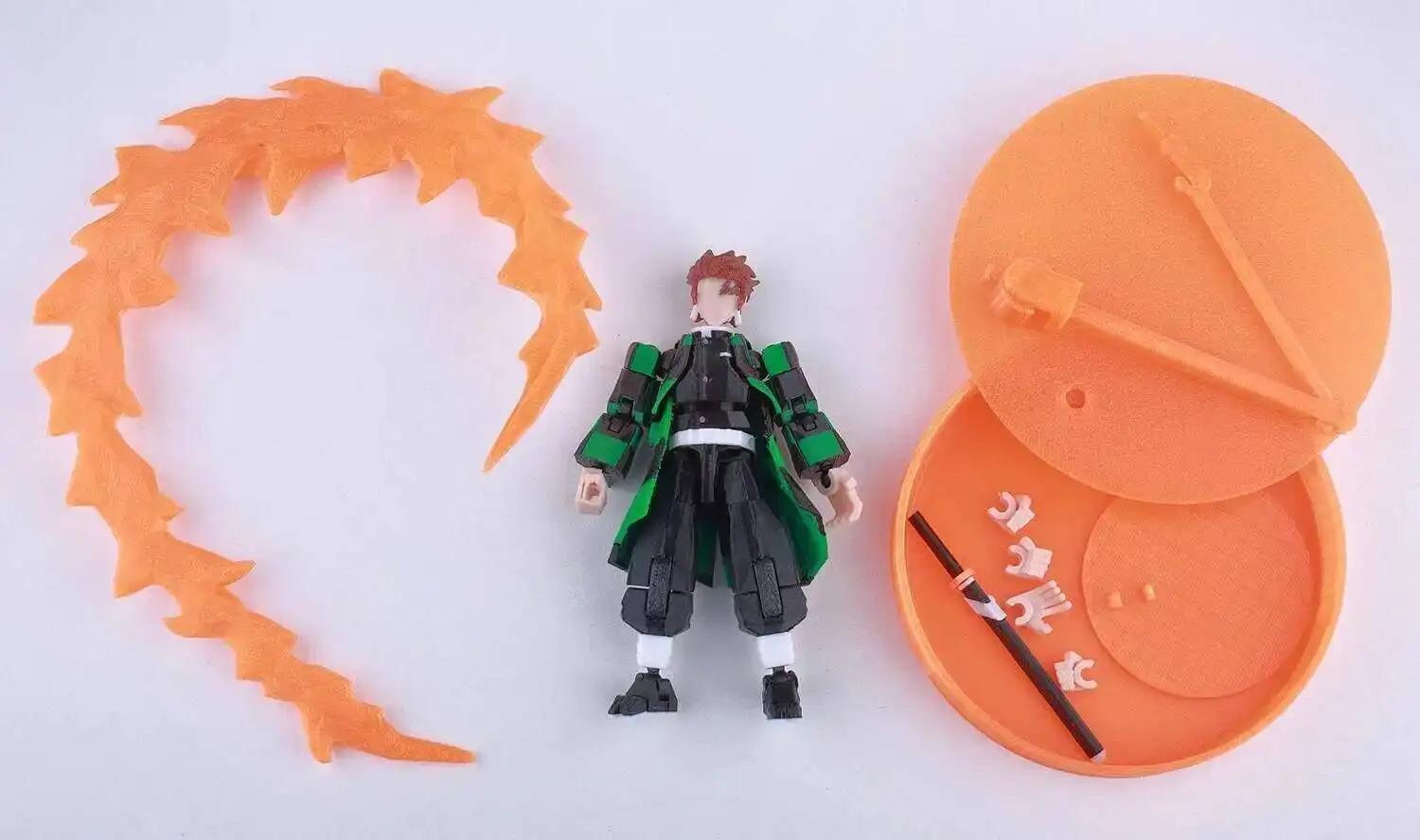 9L3D Printed Demon Slayer AKAZA Tanjiro Kamado Lucky Dummy 13 Movable Shapeshift Action Figures Mannequin Toys for Anime Fans