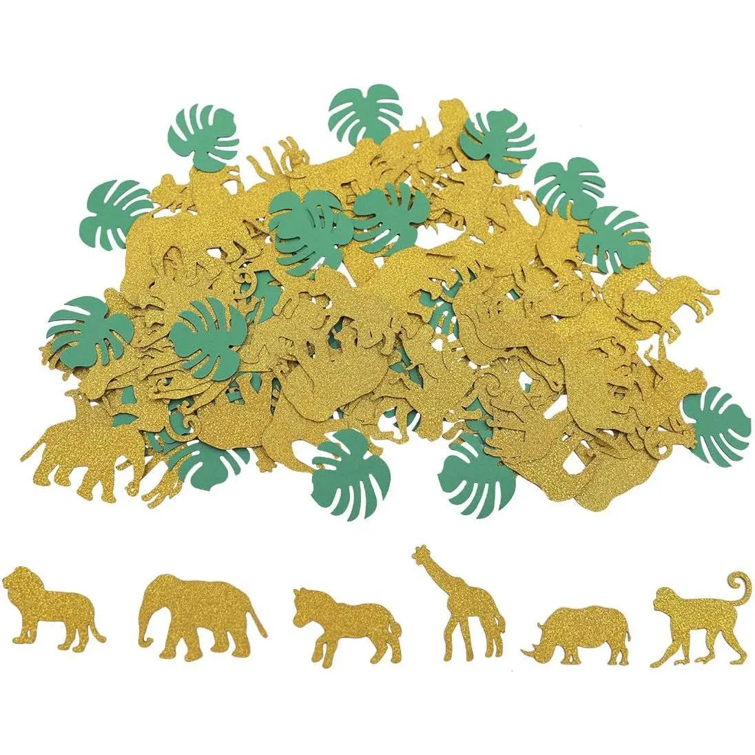 Jungle  Confetti Safari Themed Confetti  Glitter Zoom Shaped Confetti for  Shower  Birthday Party Favors by  - 100 count