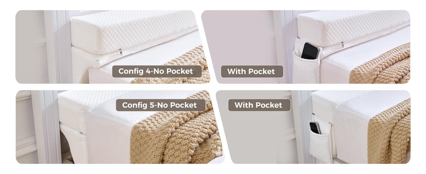 Bed Wedge Gap Filler King Size, Wedge Pillow for Headboard Gap, Foldable Mattress Gap Filler Close The Gap (0–7") Between Headboard and Mattress, Bed Crack Pillow, 76*10*6 in, White