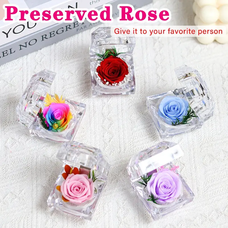 Artificial Rose Ring Box, Elegant Floral Jewelry Display Case, Perfect for Gifts, Ideal for Special Occasions, Stylish Storage Solution