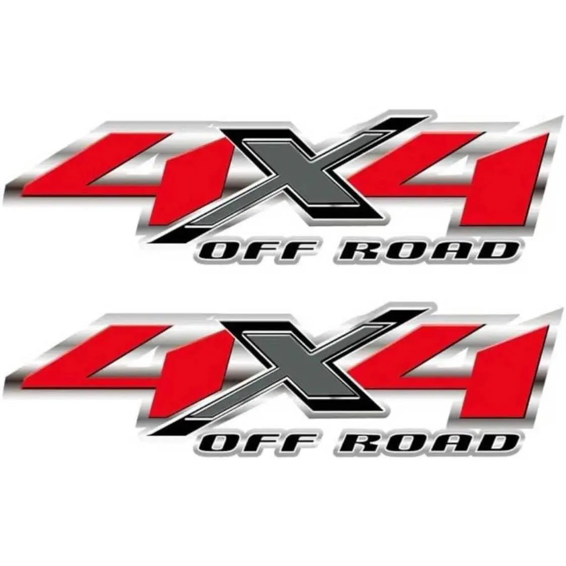 2 Pack 4x4 Truck Decal Stickers – Compatible with Ford F150 F250 F350, Chevy Silverado, GMC Sierra Pickup Bedside Vinyl Emblems, Auto Decoration Accessories, Truck Pickup Emblems - Red/Gray/Black, Sticker Packs, Auto Emblem