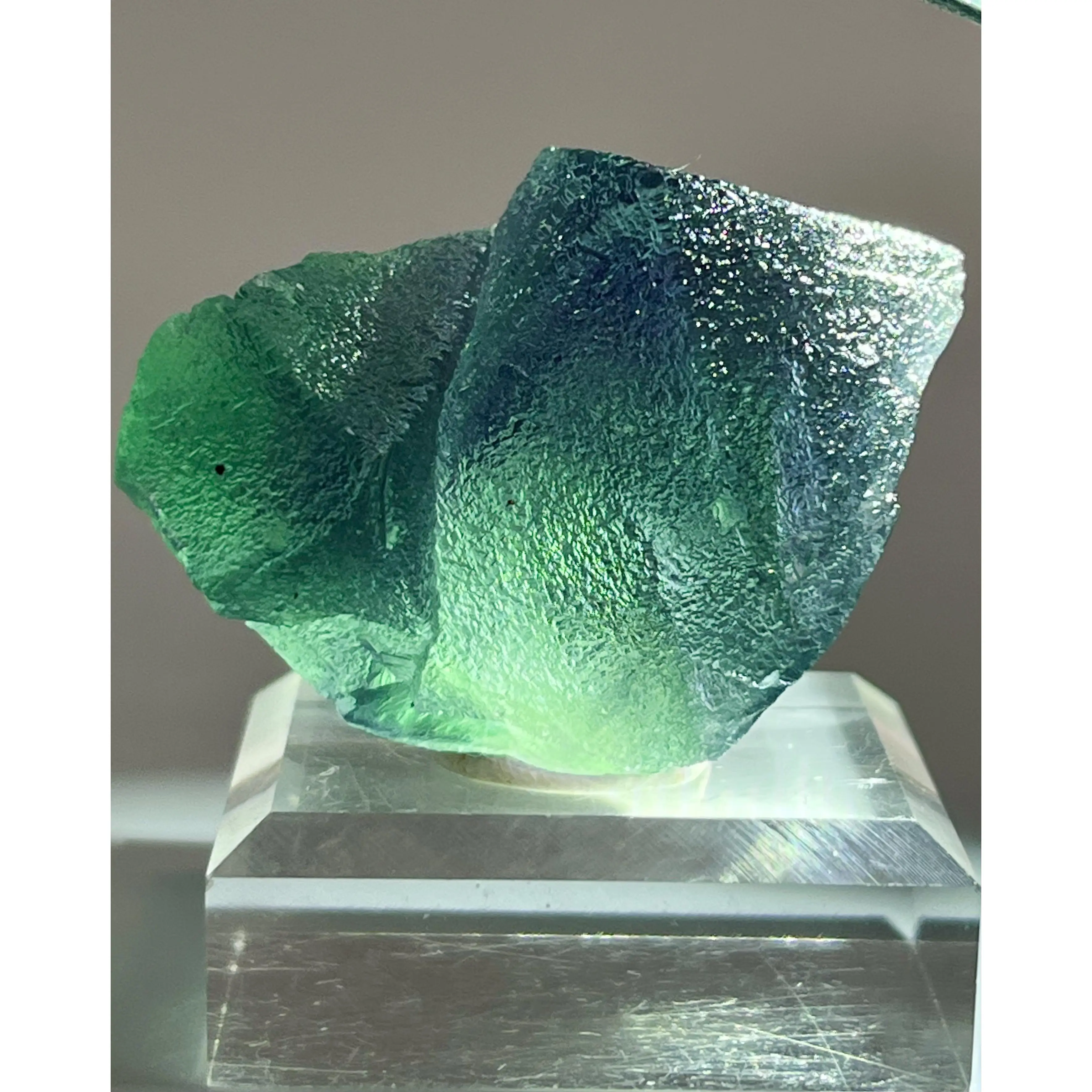 Symmetric Octahedral Fluorite Crystal, Clear Geometric Crystal For Display & Collection