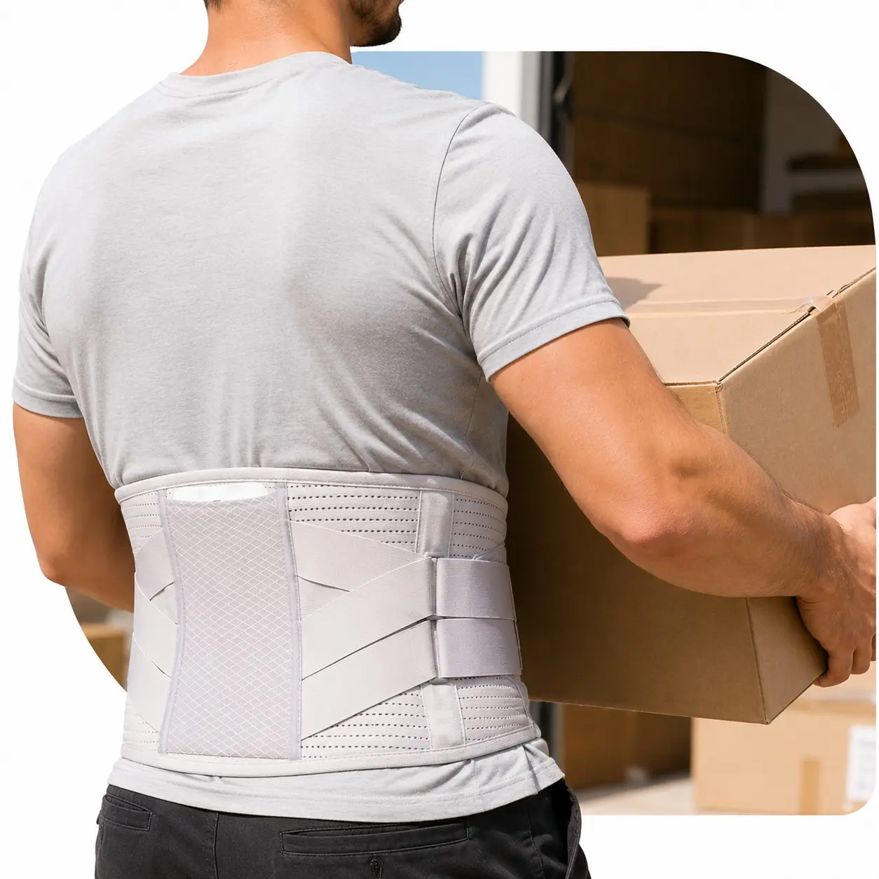 Back Brace Support Belt-Lumbar Support Back Brace for Back Pain, Sciatica, Scoliosis, Herniated Disc Adjustable Support Straps-Lower Back for Men & Women