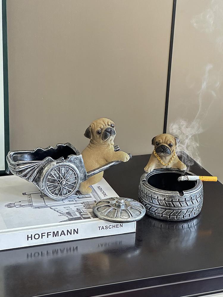 Ashtray Puppy Cart Series Decorations Creative Personalized Fashionable Home Living Room Office Decorations Gifts