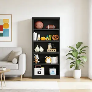 LH-Garvee 2/3/5/6 Tier Bookshelf,Versatile Storage Cabinet with Multiple Compartments for Home Storage and Room Organization 75" Tall Farmhouse Bookcase with Adjustable Shelves, Floor Standing Open Display Storage Rack with Anti-Slip Design,Multiple