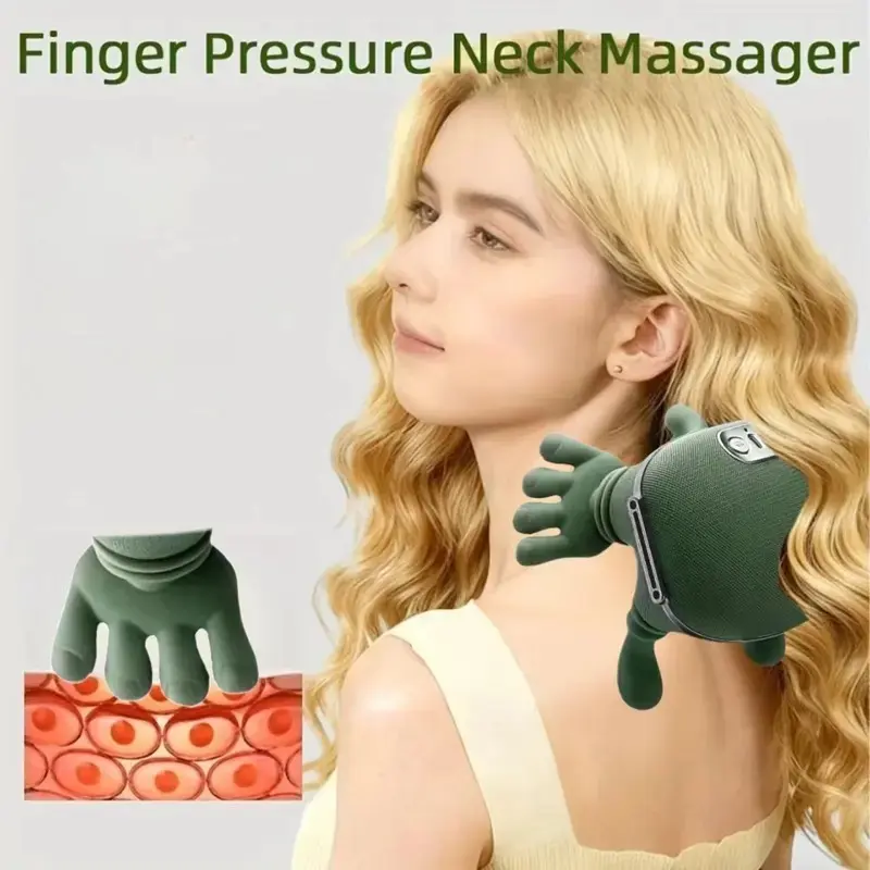 Electric Cervical Massager, Wireless Portable Lightweight 3D Massage, Heated Bio-Hand, Adjustable Speed, Ideal for Shoulder Pain, Office Workers