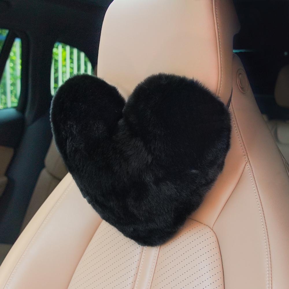 Heart Shaped Headrest Pillow, 1 Count Soft & Comfortable Car Neck Pillow, Plush Neck Pillow, Car Interior Accessories for Women & Girls, Car Accessory