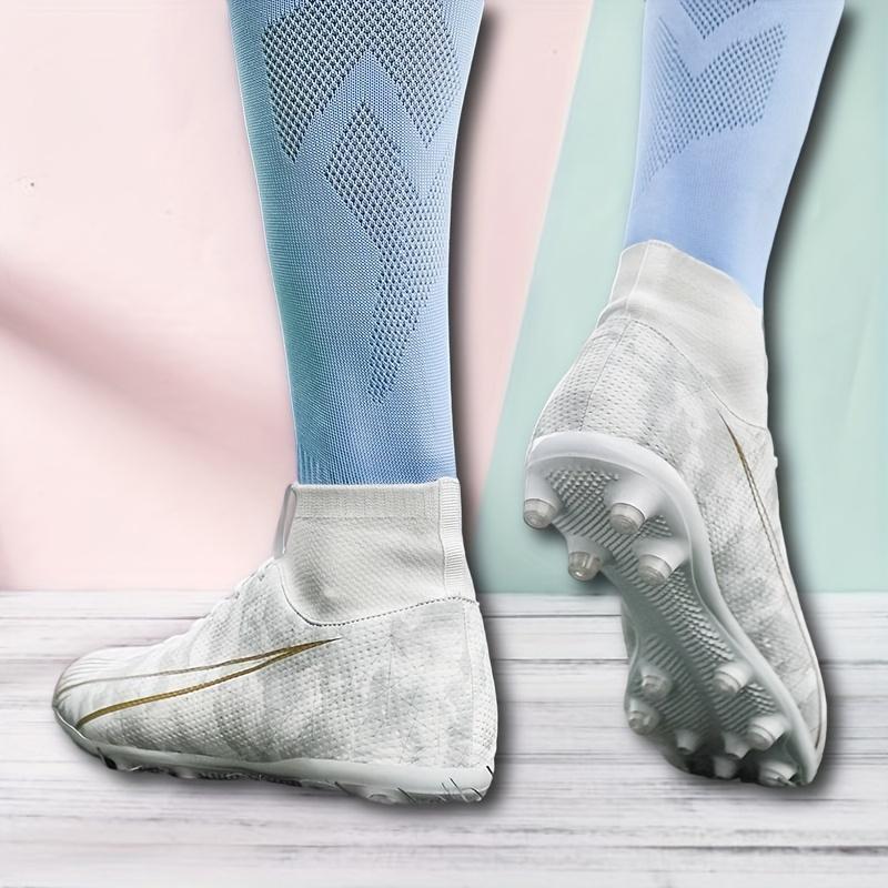 LISM Men's Soccer Cleats - Lace-Up Football Shoes with Cushioned PU Sole, Non-Slip Traction for Sports, Gym, Casual - Black/Blue Accent Sneakers (Unisex-like Design) - Easy-Clean Footwear, Indoor Soccer Shoes, Comfortable Fabric Insole, Sports Footwear, S