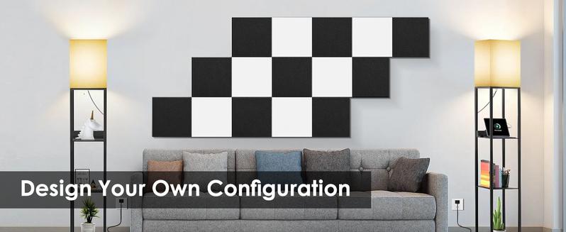 12 Pack Cork Bulletin Board for Wall - 48"x36" Sound Absorbing Felt Tiles with Removable Adhesive Tabs for Home Office Kitchen