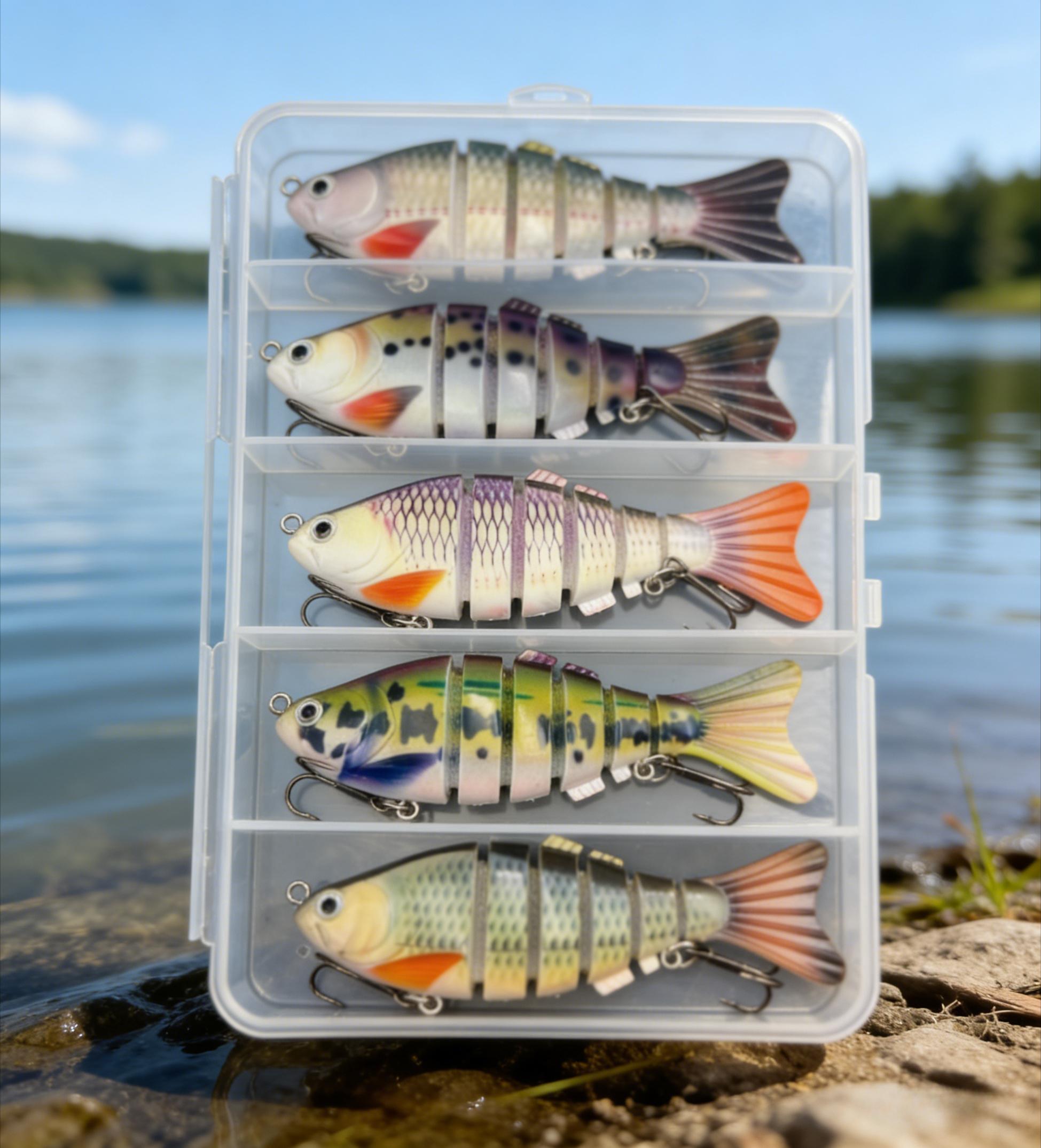 5 pieces/set, submersible 6-section swimming style, coquettish multi-section fish artificial luya fake bait, fishing supplies, fishing gear