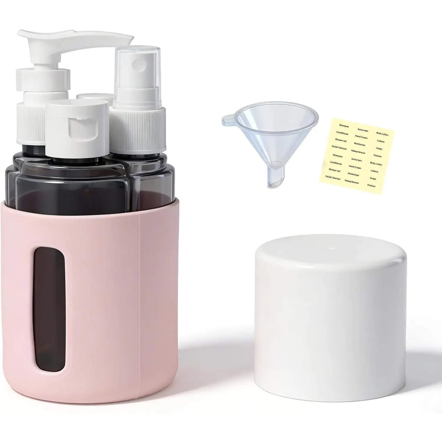 Refillable Cosmetic Containers, TSA Approved Travel Toiletry Kit| Leak-resistant, empty jars, For shampoo cosmetics, TSA carry-on approved, 4-piece travel set, size