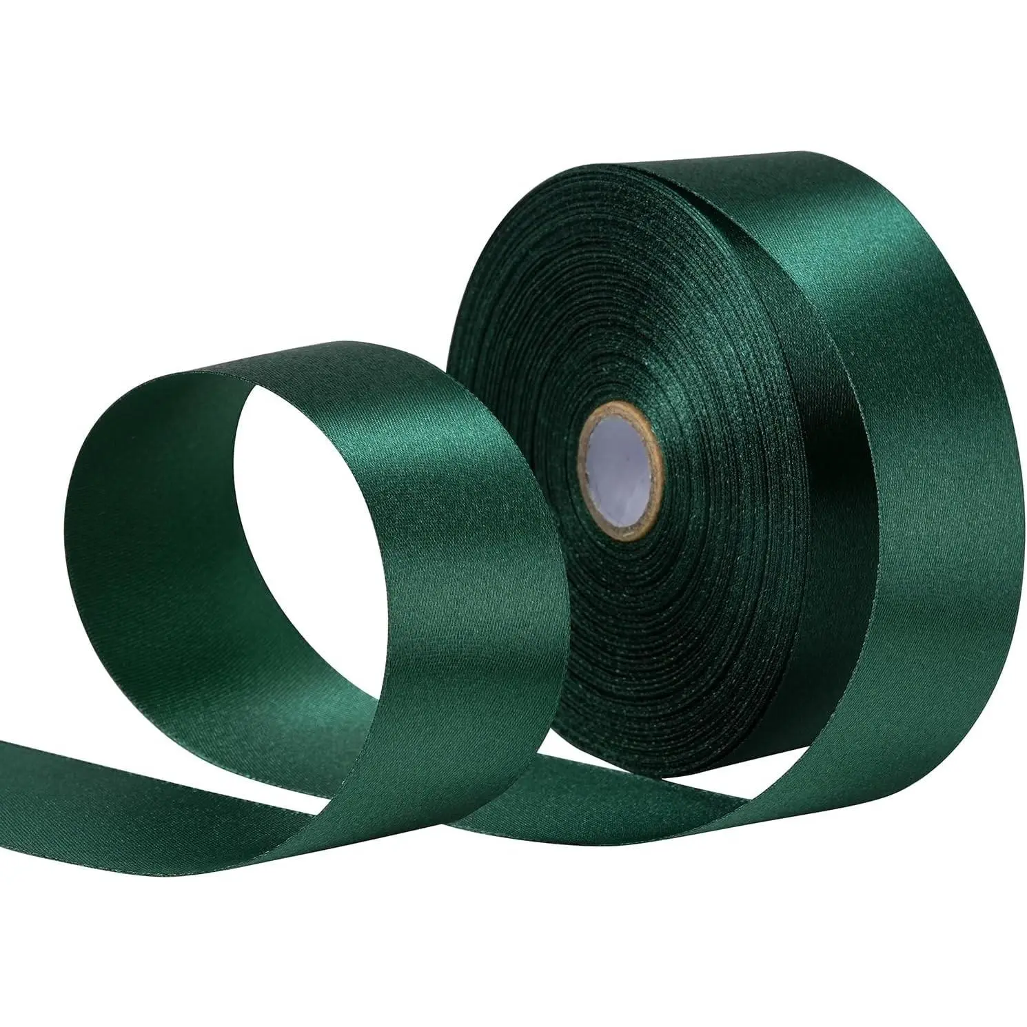 Dark Green Satin Ribbon for Gift Wrapping, 1 1/2 Inch x 50 Yards Roll for Making Father's Day Bows, Eternal Flowers and Floral Bouquets