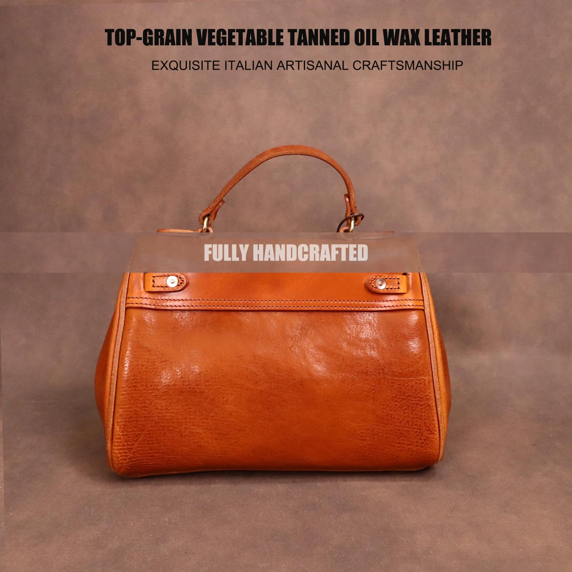 28cm small leather strap genuine leather handbag（78#）