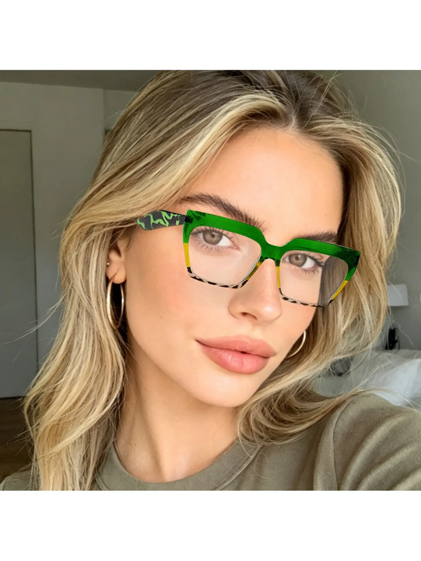 2pcs Fashion Large Frame Rectangular Reading Glasses, Gradient Lens, Anti-Blue Light, Unisex, All Seasons, Cat's Eye Shape, High Quality Eyewear