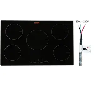 【DealsForYouDays】VEVOR Electric Cooktop, 5 Burners, 30'' Induction Stove Top, Built-in Magnetic Cooktop 9200W, 9 Heating Level Multifunctional Burner, LED Touch Screen w/ Child Lock Over-Temperature Protection