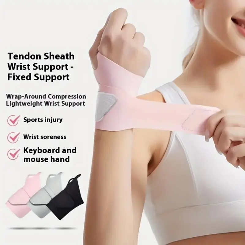Adjustable Compression Wrist Wrap - Stabilizes Wrist for Gym, Tennis, Sports & Computer Use, Wrist Support Brace, Ergonomic Wrist Brace