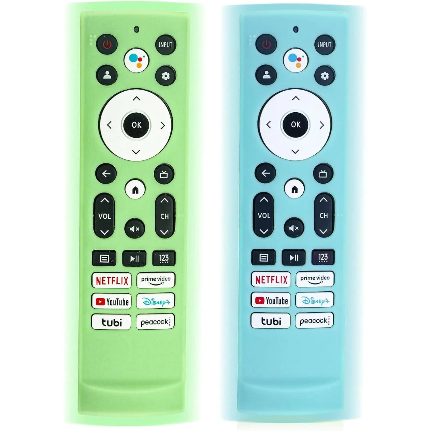 Glow in The Dark Remote Cover Soft  Remote Control Cover, Luminous Anti-Slip Protective Sleeve Compatible with Hisense TV Remote, Durable Shockproof Full Cover with  Strip, 2Pack