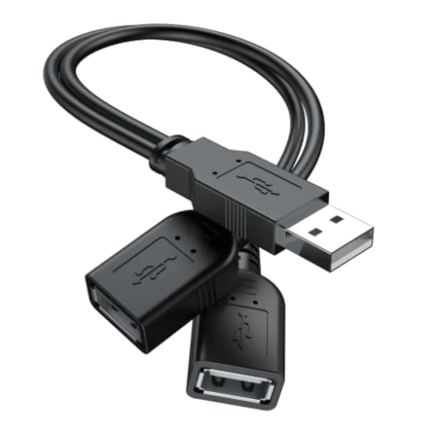 [2026 Upgraded] USB 2.0 A Male to 2 Dual USB Female Jack Y Splitter Hub Power Cord Extension Adapter Cable (Not Supporting CarPlay and Android Auto),Protective,HDMI