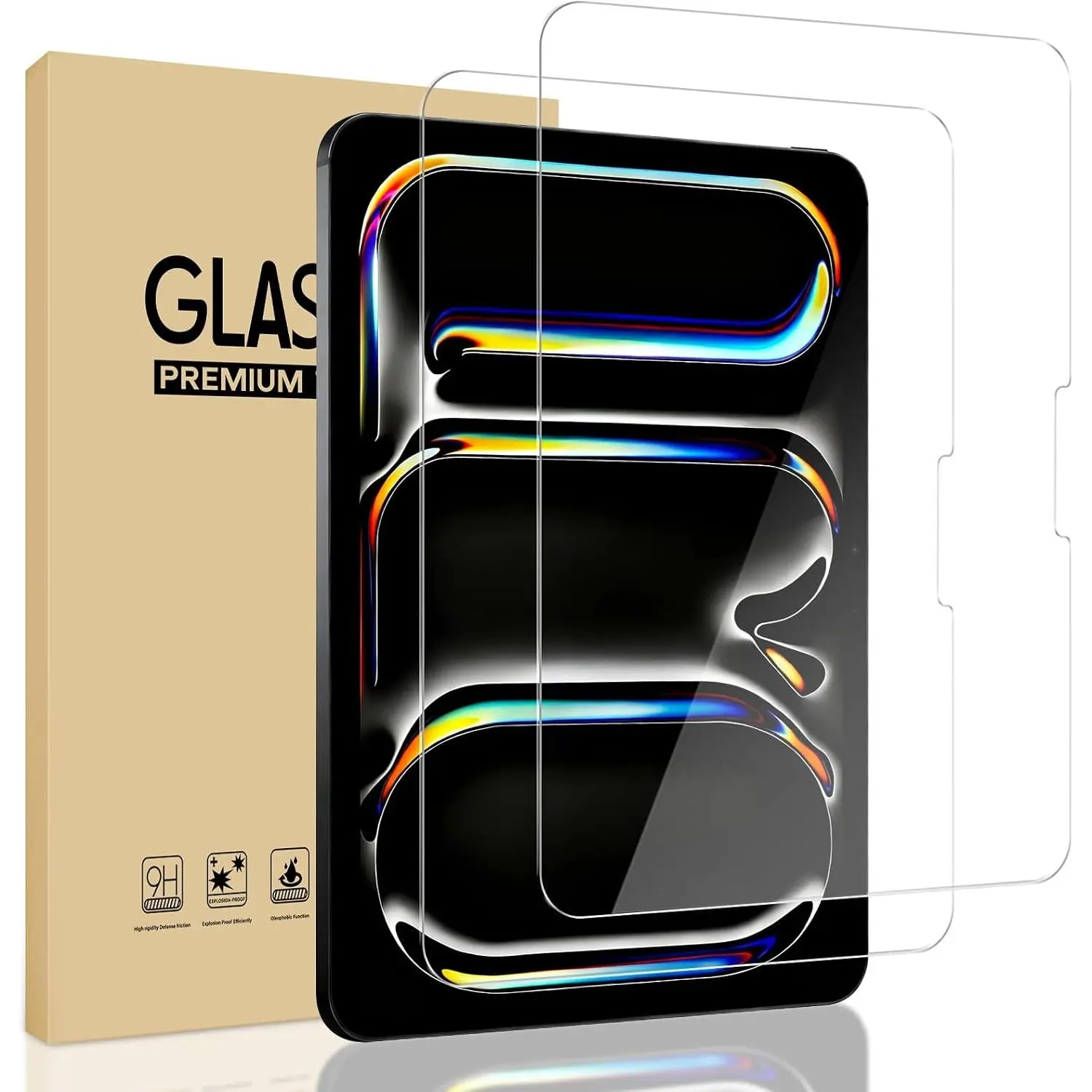 2 Pack Screen Protector for iPad Pro 11 Inch 2025/2024 M5 M4 (6th/5th Generation), Tempered Glass