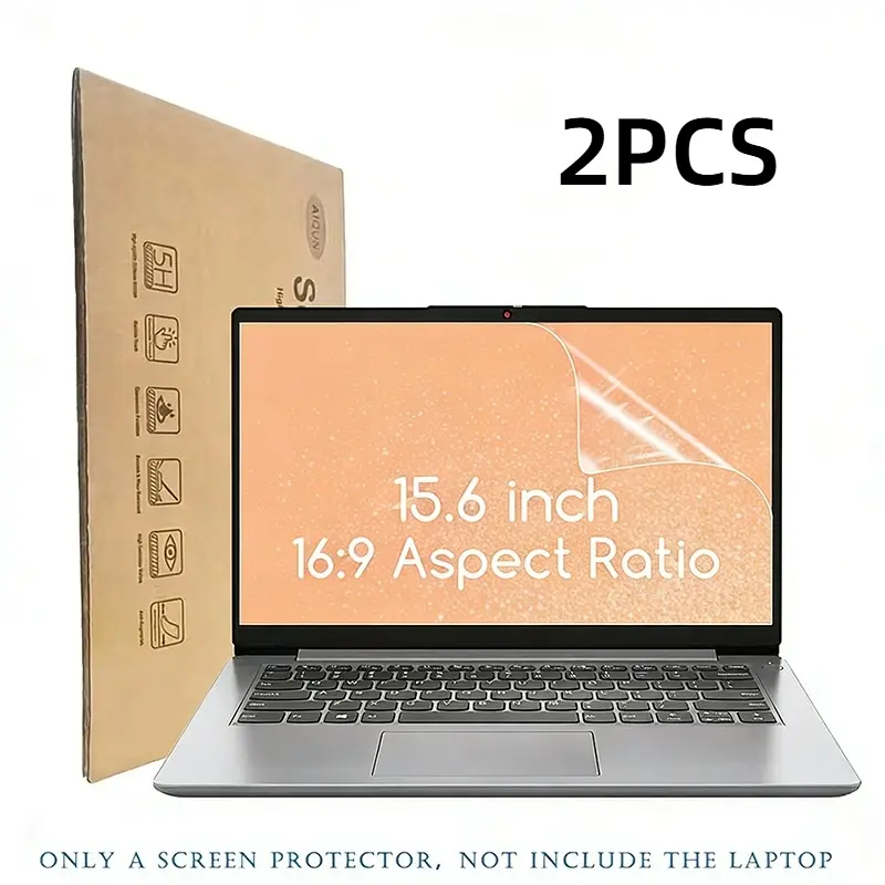 2 Pack 15.6" Laptop Screen Protector, HD Clear Anti-Scratch Anti-Fingerprint Bubble-Free Installation, Eye Protection Blue Light Blocking Film for 15.6 Inch Notebook Computer