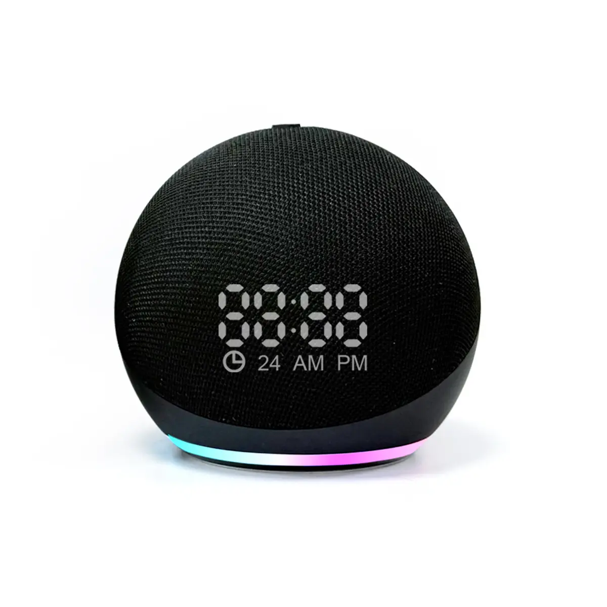 Wireless Bluetooth Speaker with LED Light, Mini Spherical Fabric Design, Clear Sound Quality, Lightweight with Lanyard, for Indoor, Outdoor, Camping and Daily Listening