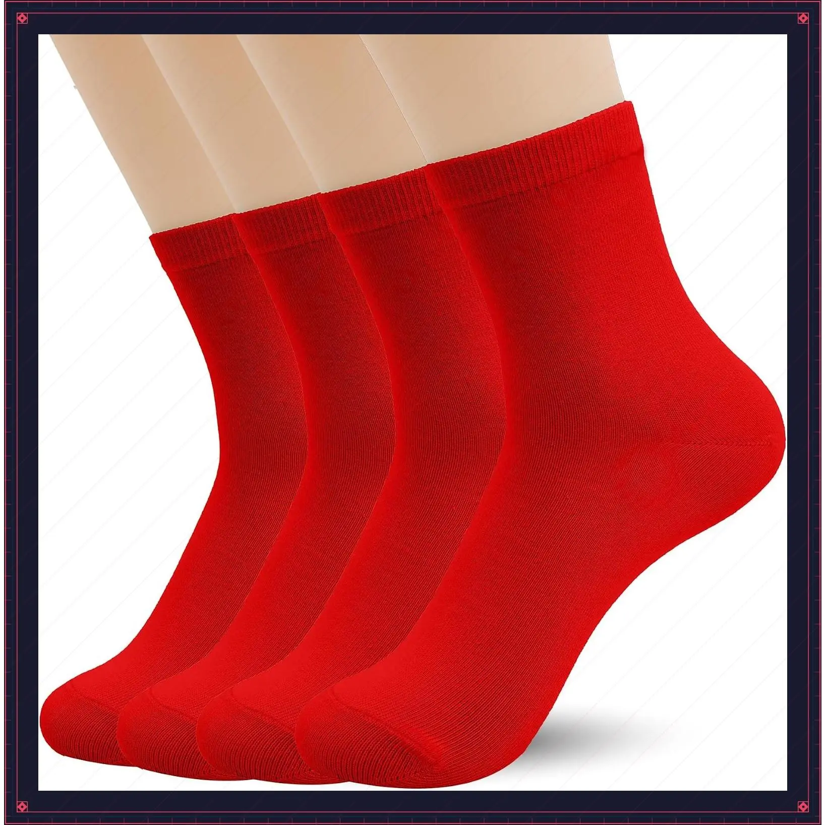 Unisex Colorful Breathable Cotton Blend Athletic Socks, Quarter Ankle Crew Style, 4 Pairs PackGift